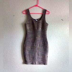 Hot Gal Metallic Bronze Bodycon Dress